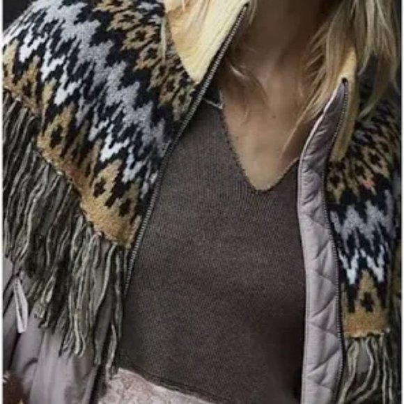 Free People Fringe Coat Native Print - Picture 2 of 6